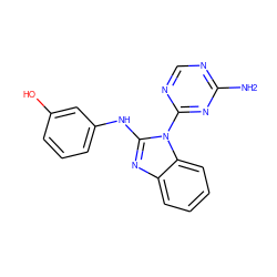 Nc1ncnc(-n2c(Nc3cccc(O)c3)nc3ccccc32)n1 ZINC000071316396