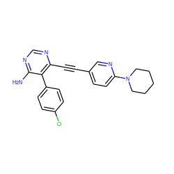 Nc1ncnc(C#Cc2ccc(N3CCCCC3)nc2)c1-c1ccc(Cl)cc1 ZINC000028646586