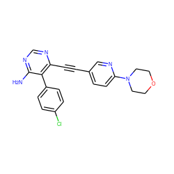 Nc1ncnc(C#Cc2ccc(N3CCOCC3)nc2)c1-c1ccc(Cl)cc1 ZINC000028646572