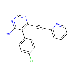 Nc1ncnc(C#Cc2ccccn2)c1-c1ccc(Cl)cc1 ZINC000028646546