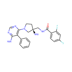 Nc1ncnc(N2CC[C@](N)(CNC(=O)c3ccc(F)cc3F)C2)c1-c1ccccc1 ZINC000219043575