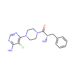 Nc1ncnc(N2CCN(C(=O)[C@@H](N)Cc3ccccc3)CC2)c1Cl ZINC000103238973