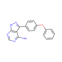 Nc1ncnc2[nH]nc(-c3ccc(Oc4ccccc4)cc3)c12 ZINC000064527573