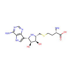 Nc1ncnc2c([C@@H]3N[C@H](CSCC[C@H](N)C(=O)O)[C@@H](O)[C@H]3O)c[nH]c12 ZINC000035907219