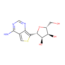 Nc1ncnc2c([C@@H]3O[C@H](CO)[C@@H](O)[C@H]3O)scc12 ZINC000001632558