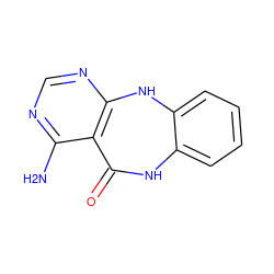 Nc1ncnc2c1C(=O)Nc1ccccc1N2 ZINC000063540142