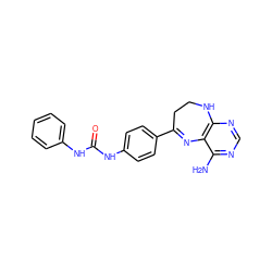 Nc1ncnc2c1N=C(c1ccc(NC(=O)Nc3ccccc3)cc1)CCN2 ZINC000029049414