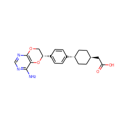 Nc1ncnc2c1O[C@@H](c1ccc([C@H]3CC[C@H](CC(=O)O)CC3)cc1)CO2 ZINC000253802991