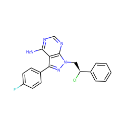 Nc1ncnc2c1c(-c1ccc(F)cc1)nn2C[C@H](Cl)c1ccccc1 ZINC000473134956