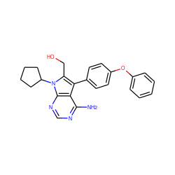 Nc1ncnc2c1c(-c1ccc(Oc3ccccc3)cc1)c(CO)n2C1CCCC1 ZINC000026270248