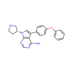 Nc1ncnc2c1c(-c1ccc(Oc3ccccc3)cc1)cn2[C@@H]1CCNC1 ZINC000013443162