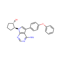 Nc1ncnc2c1c(-c1ccc(Oc3ccccc3)cc1)cn2[C@H]1CCC[C@@H]1O ZINC000002005148