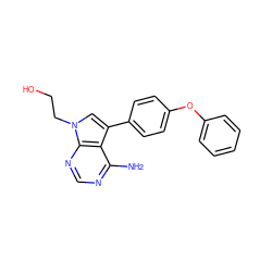 Nc1ncnc2c1c(-c1ccc(Oc3ccccc3)cc1)cn2CCO ZINC000008582005