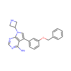 Nc1ncnc2c1c(-c1cccc(OCc3ccccc3)c1)cn2C1CNC1 ZINC000203007116