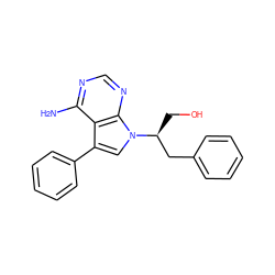 Nc1ncnc2c1c(-c1ccccc1)cn2[C@@H](CO)Cc1ccccc1 ZINC000027994956