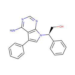 Nc1ncnc2c1c(-c1ccccc1)cn2[C@@H](CO)c1ccccc1 ZINC000027980195