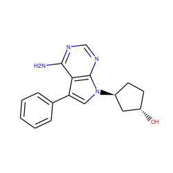 Nc1ncnc2c1c(-c1ccccc1)cn2[C@H]1CC[C@H](O)C1 ZINC000000022666