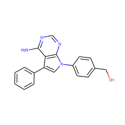 Nc1ncnc2c1c(-c1ccccc1)cn2-c1ccc(CO)cc1 ZINC000003815376