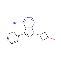 Nc1ncnc2c1c(-c1ccccc1)cn2C1CC(O)C1 ZINC000027979747