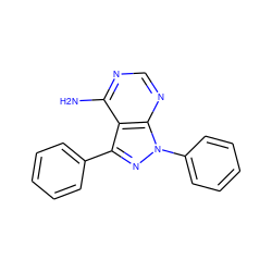 Nc1ncnc2c1c(-c1ccccc1)nn2-c1ccccc1 ZINC000000006798