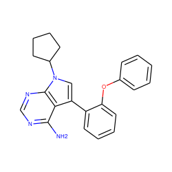 Nc1ncnc2c1c(-c1ccccc1Oc1ccccc1)cn2C1CCCC1 ZINC000026271750