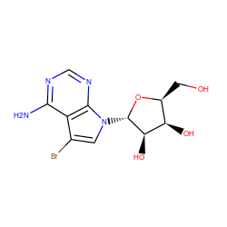 Nc1ncnc2c1c(Br)cn2[C@@H]1O[C@@H](CO)[C@@H](O)[C@H]1O ZINC000004822464