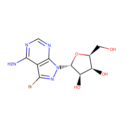 Nc1ncnc2c1c(Br)nn2[C@@H]1O[C@@H](CO)[C@@H](O)[C@H]1O ZINC000013528448