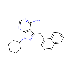 Nc1ncnc2c1c(Cc1cccc3ccccc13)nn2C1CCCCC1 ZINC000071295967