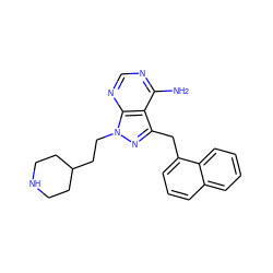 Nc1ncnc2c1c(Cc1cccc3ccccc13)nn2CCC1CCNCC1 ZINC000071282032