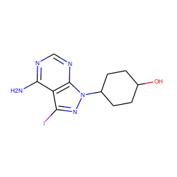 Nc1ncnc2c1c(I)nn2C1CCC(O)CC1 ZINC000063298396