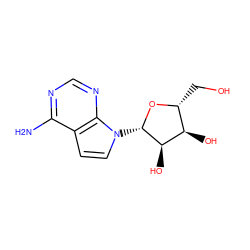 Nc1ncnc2c1ccn2[C@@H]1O[C@H](CO)[C@@H](O)[C@H]1O ZINC000003832269