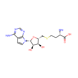 Nc1ncnc2c1ccn2[C@@H]1O[C@H](CSCC[C@H](N)C(=O)O)[C@@H](O)[C@H]1O ZINC000013522569