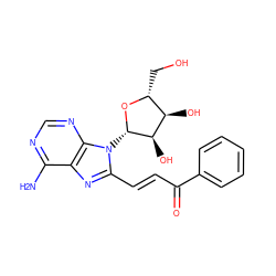 Nc1ncnc2c1nc(/C=C/C(=O)c1ccccc1)n2[C@@H]1O[C@H](CO)[C@@H](O)[C@H]1O ZINC000038426684