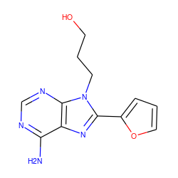 Nc1ncnc2c1nc(-c1ccco1)n2CCCO ZINC000103272032