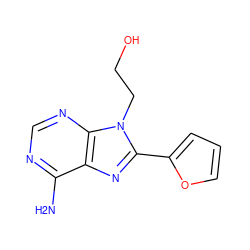 Nc1ncnc2c1nc(-c1ccco1)n2CCO ZINC000103272051