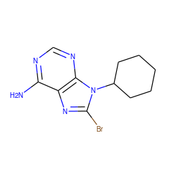 Nc1ncnc2c1nc(Br)n2C1CCCCC1 ZINC000040913393