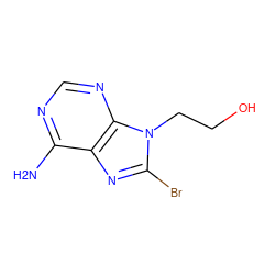 Nc1ncnc2c1nc(Br)n2CCO ZINC000040913617