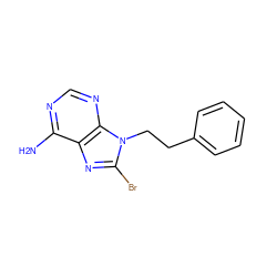 Nc1ncnc2c1nc(Br)n2CCc1ccccc1 ZINC000040379256