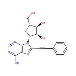 Nc1ncnc2c1nc(C#Cc1ccccc1)n2[C@@H]1O[C@H](CO)[C@@H](O)[C@H]1O ZINC000034065735