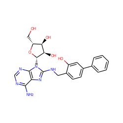 Nc1ncnc2c1nc(NCc1ccc(-c3ccccc3)cc1O)n2[C@@H]1O[C@H](CO)[C@@H](O)[C@H]1O ZINC000144531008