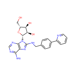 Nc1ncnc2c1nc(NCc1ccc(-c3ccccn3)cc1)n2[C@@H]1O[C@H](CO)[C@@H](O)[C@H]1O ZINC000035920949