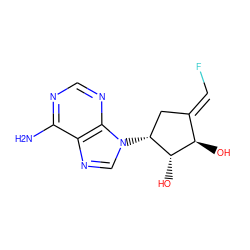 Nc1ncnc2c1ncn2[C@@H]1C/C(=C\F)[C@@H](O)[C@@H]1O ZINC000029407844