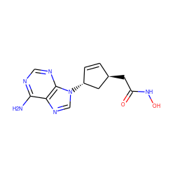 Nc1ncnc2c1ncn2[C@@H]1C=C[C@@H](CC(=O)NO)C1 ZINC000013520089