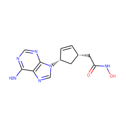 Nc1ncnc2c1ncn2[C@@H]1C=C[C@H](CC(=O)NO)C1 ZINC000013520106