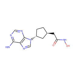 Nc1ncnc2c1ncn2[C@@H]1CC[C@@H](CC(=O)NO)C1 ZINC000013520093