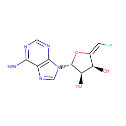 Nc1ncnc2c1ncn2[C@@H]1O/C(=C/F)[C@@H](O)[C@H]1O ZINC000013820149