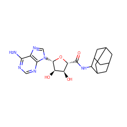 Nc1ncnc2c1ncn2[C@@H]1O[C@H](C(=O)NC2C3CC4CC(C3)CC2C4)[C@@H](O)[C@H]1O ZINC000013861528