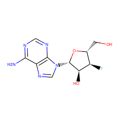 Nc1ncnc2c1ncn2[C@@H]1O[C@H](CO)[C@@H](F)[C@H]1O ZINC000005163035