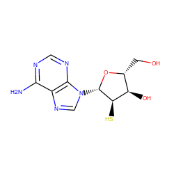 Nc1ncnc2c1ncn2[C@@H]1O[C@H](CO)[C@@H](O)[C@H]1S ZINC000013605686