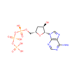 Nc1ncnc2c1ncn2[C@@H]1O[C@H](CO[P@@](=O)(O)O[P@@](=O)(O)OP(=O)(O)O)C[C@H]1O ZINC000013540909